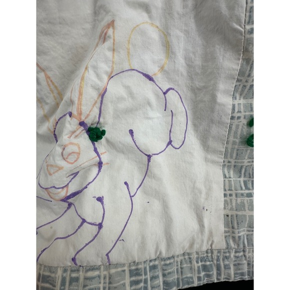 Vintage Handmade Baby Quilt Folk Art Animal Blanket Patchwork Nursery 37x37 - Picture 4 of 9